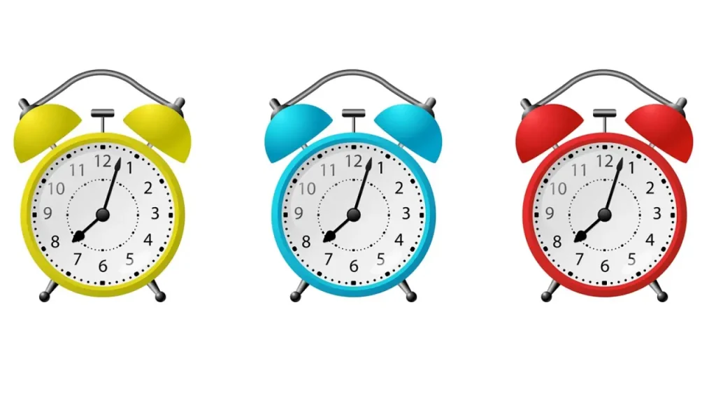 Smokers Wake Up Call image of 3 alarm clocks