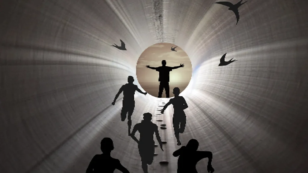 What Happens When I Quit Smoking, a picture of radiant people running