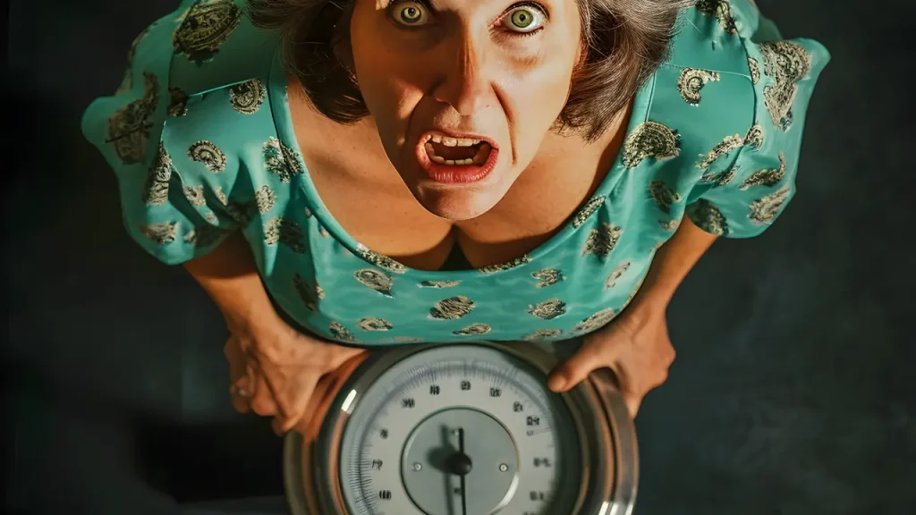 Weight Gain After Quitting Smoking - woman checking her weight