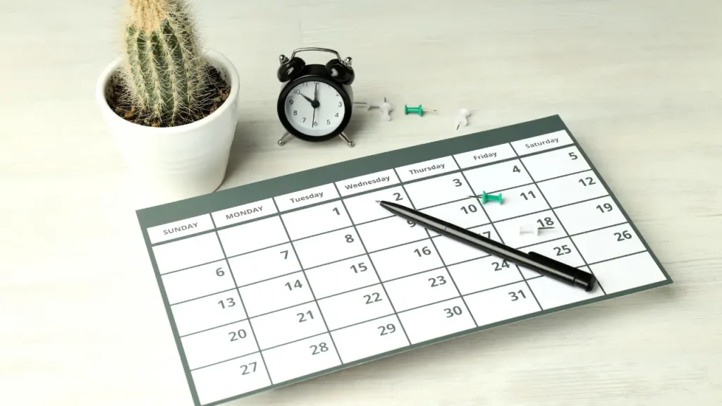 Nicotine Withdrawal Timeline Symptoms image of calendar